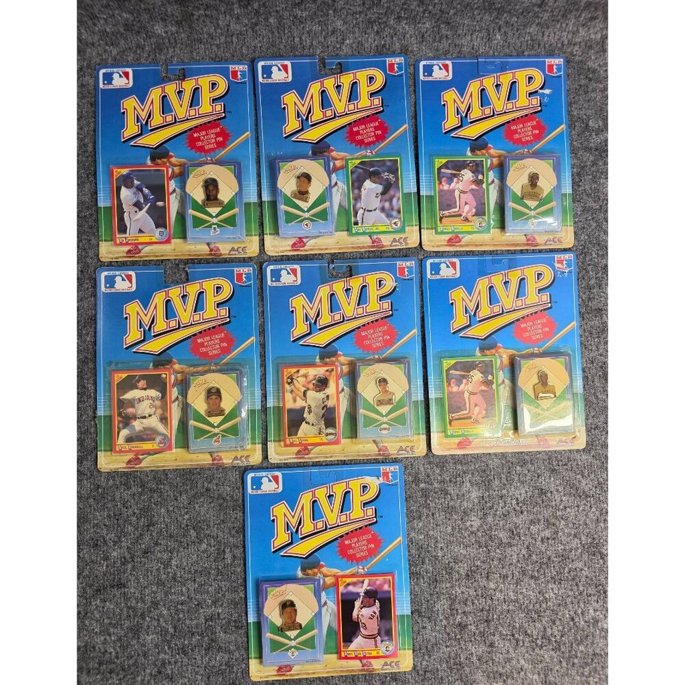 Major League Baseball MVP 1990 Collector Pin Set Lot Of 7 Ripken Bonilla Clark